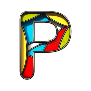 多色图层字体 Letter P 3D