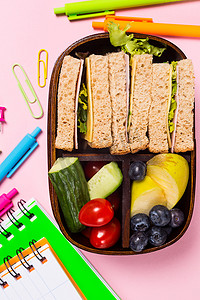 学校木制三明治午餐盒