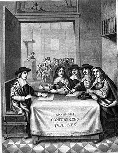 十七世纪的会议，一本书的卷首插画