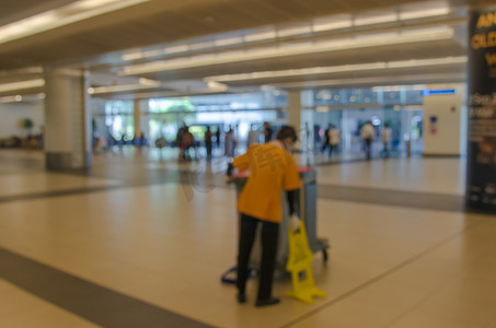 樟宜摄影照片_模糊的机场客运大楼