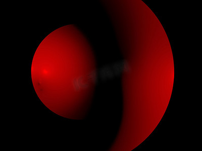抽象形两个半球红色