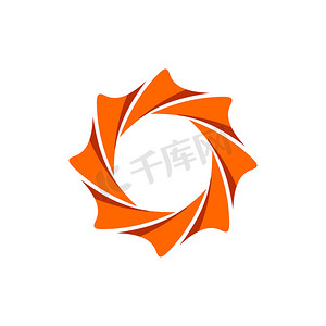 橙色圆圈星标志模板插图设计。