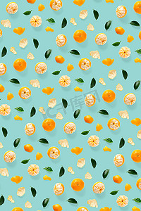 孤立的柑橘柑橘收集背景与叶子。