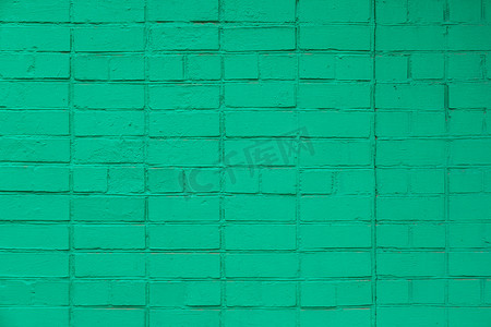 哑光绿漆砖墙全框平坦背景和纹理