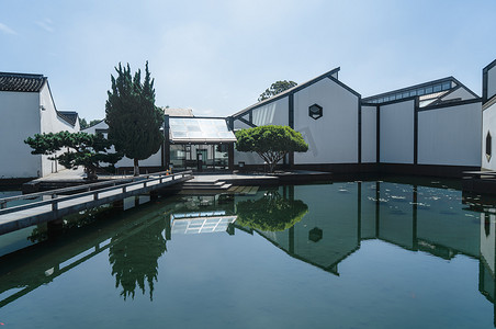 简单性摄影照片_苏州博物馆建筑外观。
