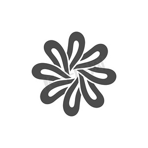 灰色花瓣观赏花卉标志模板插图设计 EPS 10