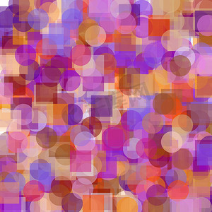 紫色圆圈摄影照片_抽象棕色橙色紫色圆圈正方形图背景