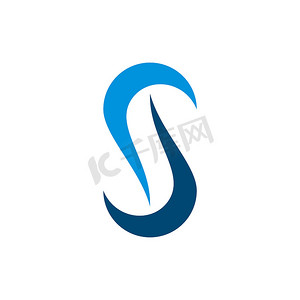 S 字母 Swoosh 标志模板插图设计。