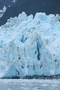阿拉斯加海湾摄影照片_潮水冰川