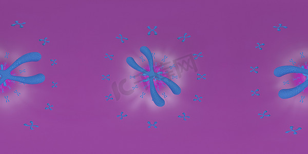 染色体科学背景的 3d 插图。