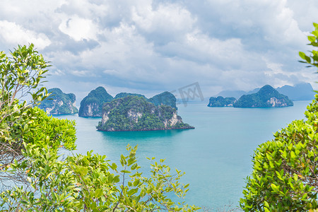 Koh Hong 岛观景点 360 度美丽风景，泰国。