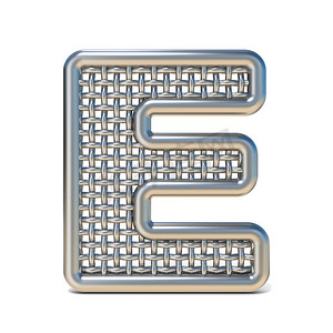 概述金属丝网字体字母 E 3D