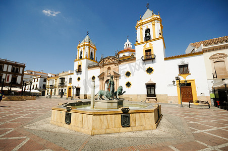隆达，马拉加，安达卢西亚，西班牙：索科罗广场教堂