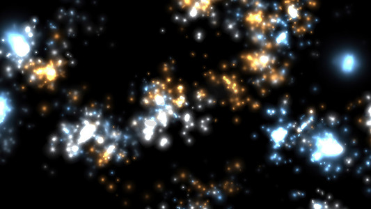 抽象粒子摄影照片_3d 插图-粒子抽象闪光宇宙耀斑