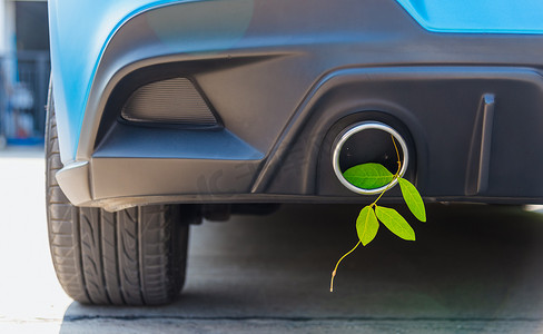 生态电动混合动力汽车绿叶的环境概念