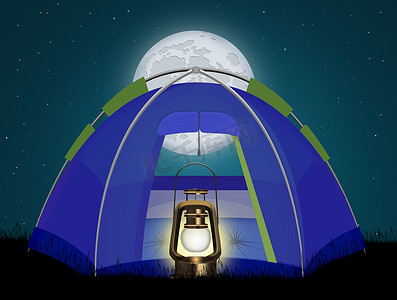 月球上的露营帐篷