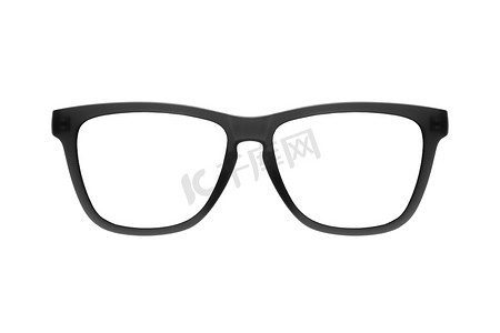 眼镜框黑色隔离在白色背景