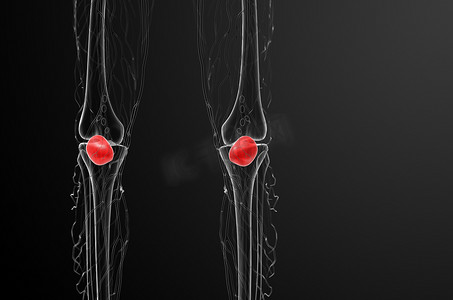 3d 渲染髌骨的医学插图