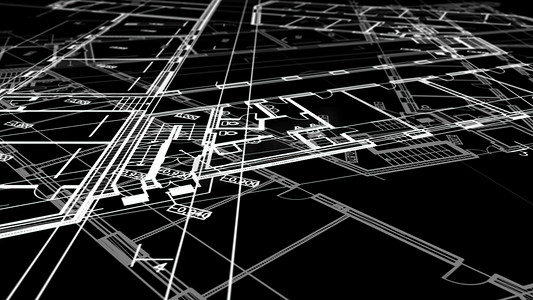 3d高清摄影照片_3D 插图 - 地板设计的技术绘图，绘制有非常详细的细节和现成的房屋 3D 模型