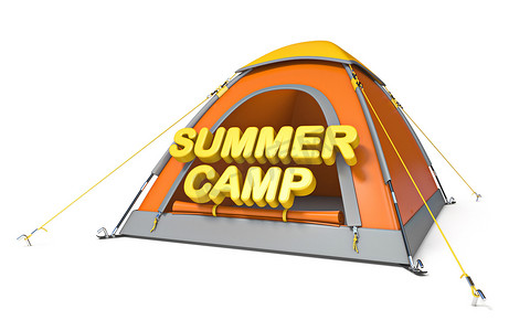 橙黄色露营帐篷 SUMMER CAMP concept 3D