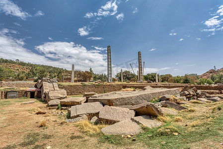 阿克苏摄影照片_埃塞俄比亚阿克苏姆市著名的古代方尖碑