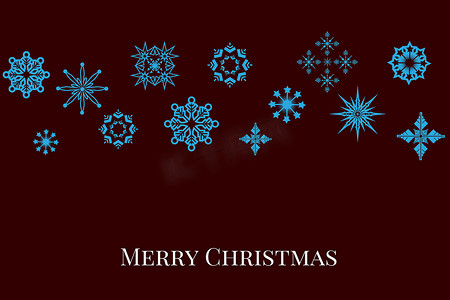 黑色背景设计中的圣诞贺词和蓝星