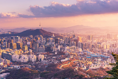 韩国摄影照片_首尔城市天际线，韩国最好的景观