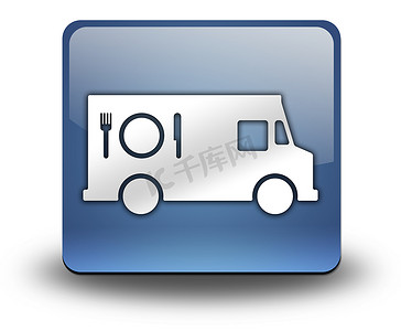 早餐车摄影照片_图标、按钮、象形图食品卡车