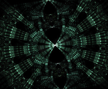 在太空中发光的星门，计算机生成的抽象背景。