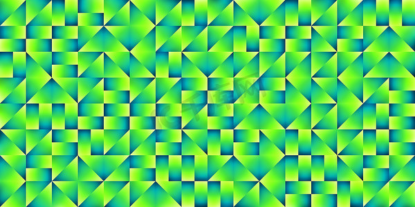 柠檬绿现代随机填充几何形状图案背景纹理。