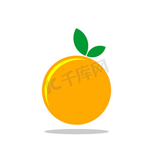素食标志摄影照片_橙色水果矢量标志模板插图设计插图设计。
