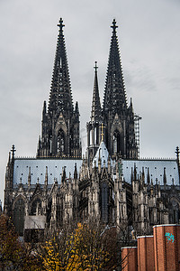 科隆大教堂摄影照片_作为纪念碑的科隆大教堂