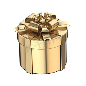 圆柱金色礼盒3D模型