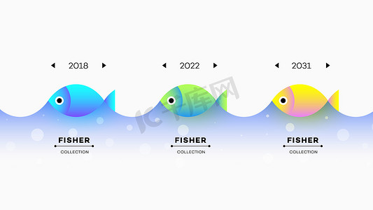 渔业的现代信息图表时间线构造函数。