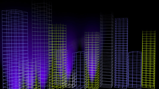 3D 区块链城市、城市概念网络或数字城市