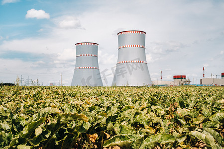 核工厂摄影照片_白俄罗斯核电站位于奥斯特罗维茨区。核电站周围的场地。