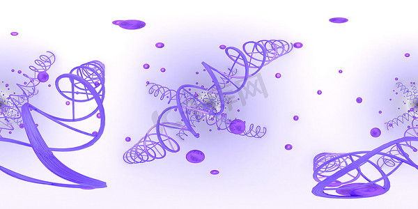 DNA 脱氧核糖核酸结构的 3d 插图。