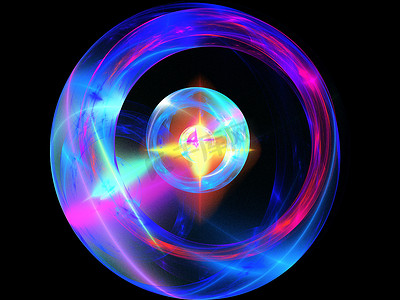 彩色分形等离子球，混沌等离子能量串。