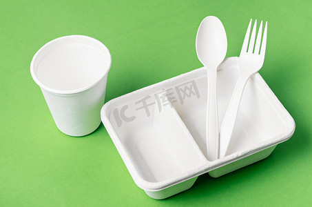 环保型可生物降解一次性纸，用于包装食品和纸玻璃。