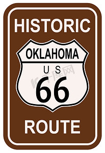 马路线摄影照片_俄克拉何马州历史悠久的 66 号公路