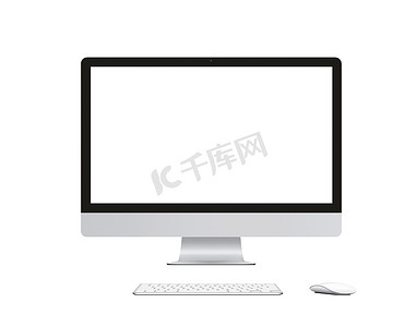 课件模板摄影照片_iMac 电脑无线键盘和鼠标样机