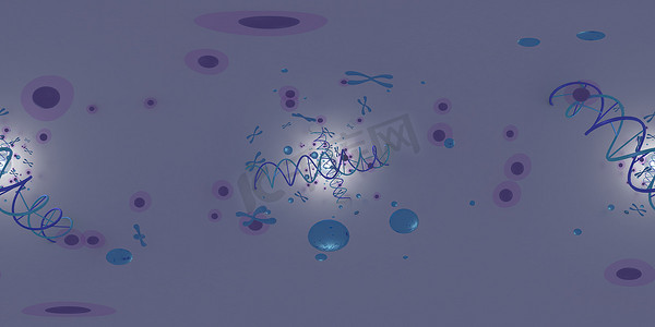 DNA 脱氧核糖核酸结构的 3d 插图。