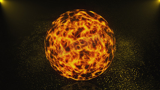 3d 抽象魔法球在黑暗空间中，3d 渲染计算机生成的背景