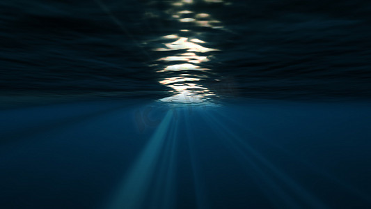 水下太阳光线抽象背景