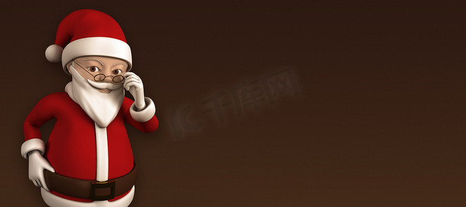 卡通红色喜庆摄影照片_可爱卡通圣诞老人的合成形象