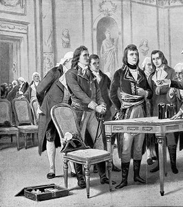 亚历山大·沃尔塔向拿破仑·波拿巴第一执政解释说，