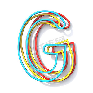 字g摄影照片_三种基本颜色线字体 Letter G 3D