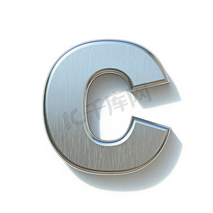 拉丝金属字体 Letter C 3D