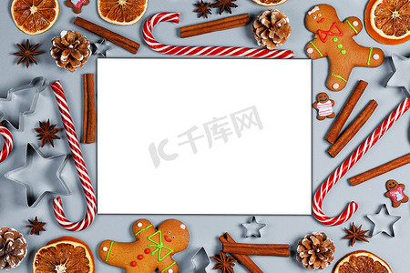 莫尔条纹摄影照片_圣诞食物背景