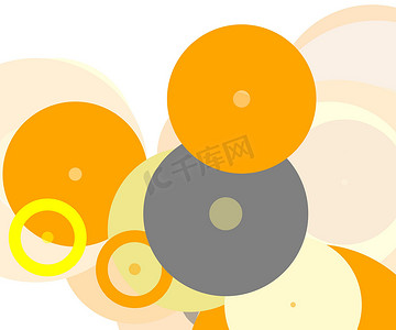 抽象灰色黄色橙色圆圈图背景